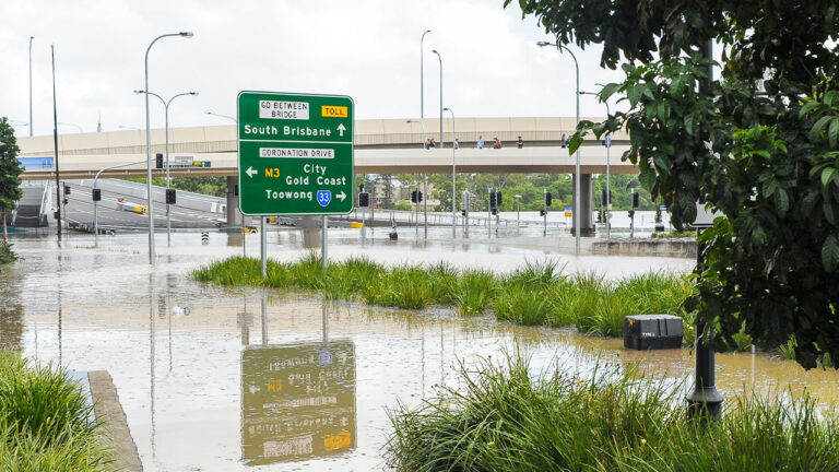 Photo of South Brisbane during sever flooding.